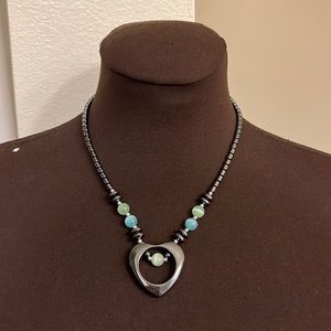 Green and Blue Heart Necklace